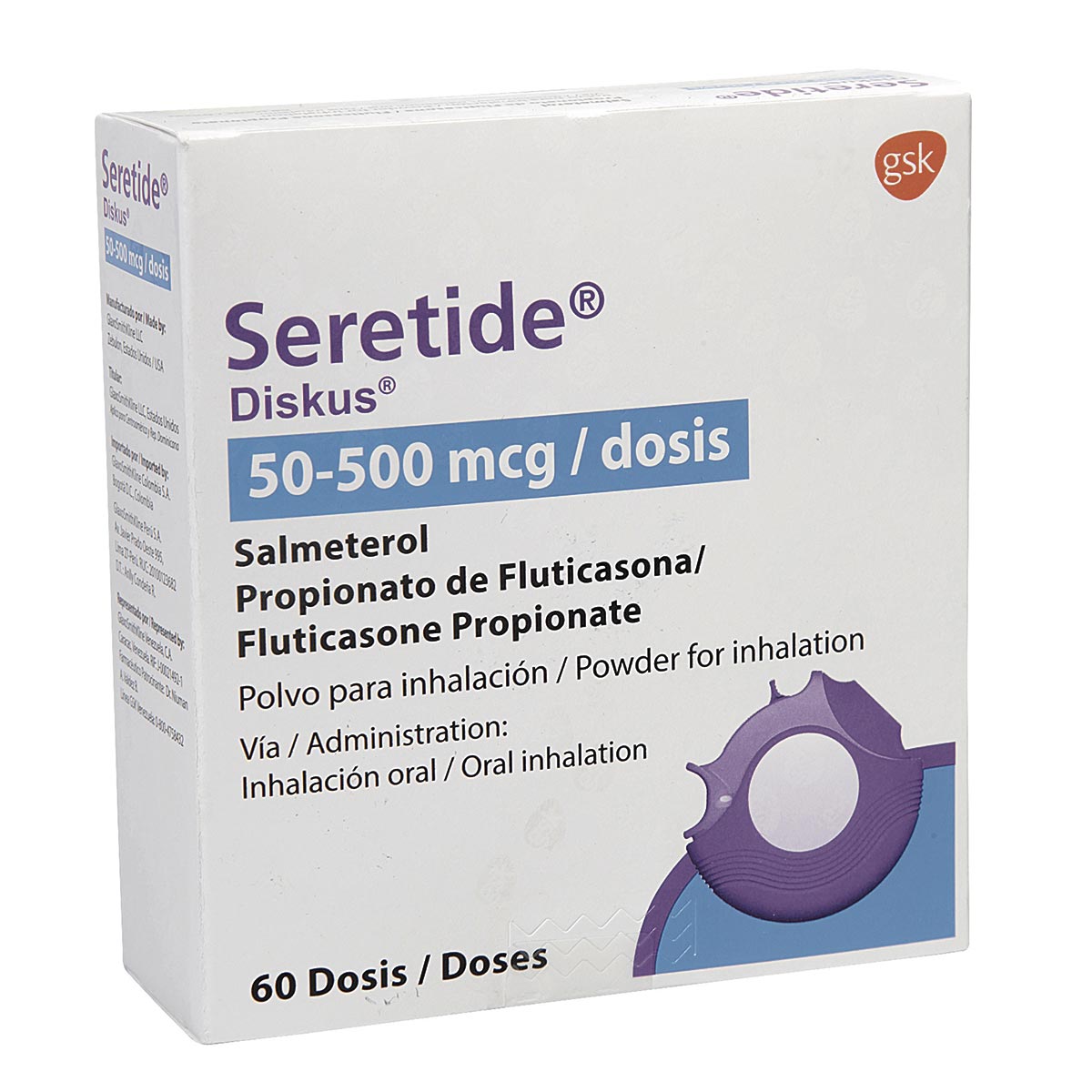 Seretide Diskus 50 mcg / 500 mcg Polvo para Inhalación