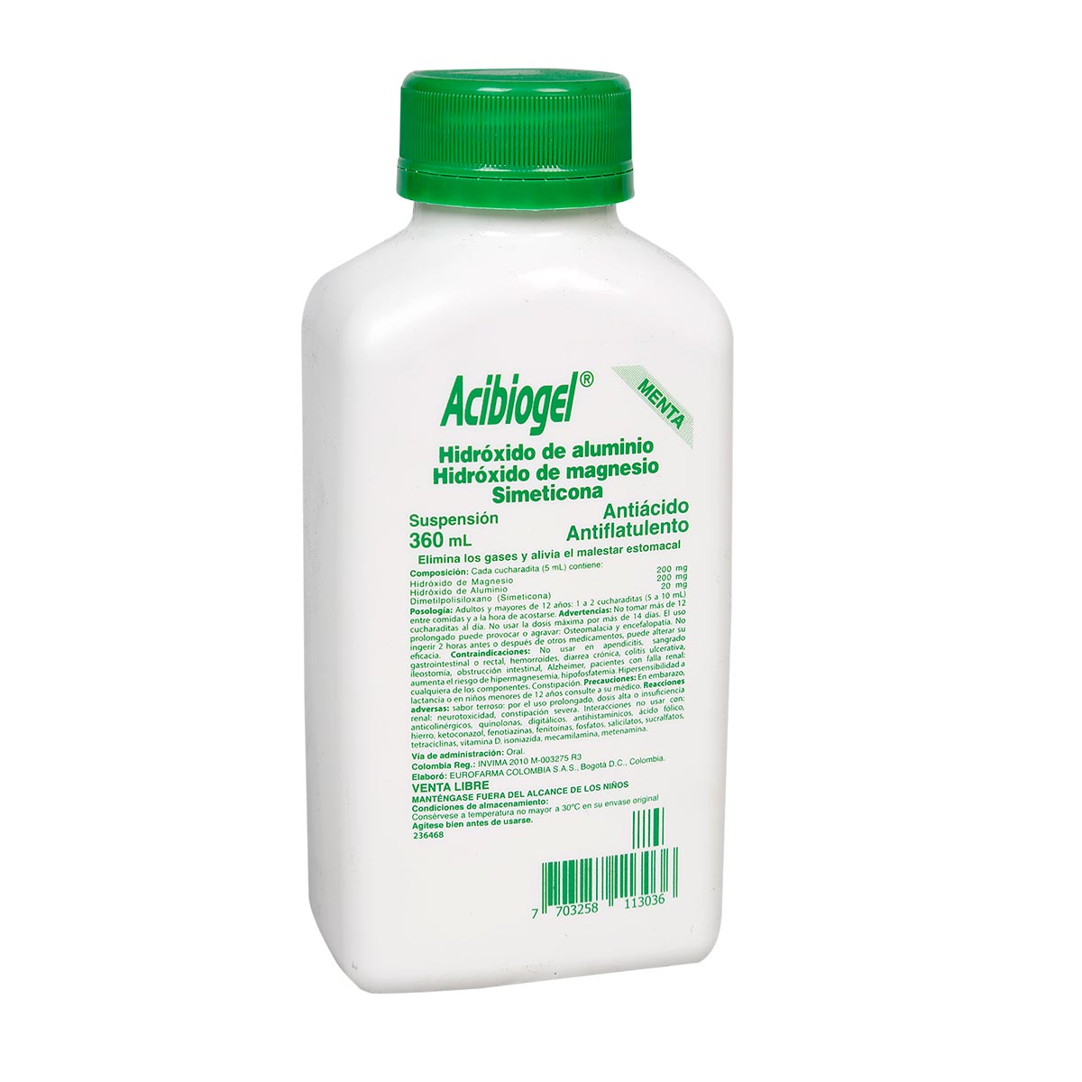 Acibiogel Suspension Menta Colsubsidio Acibiogel Suspension Menta Colsubsidio