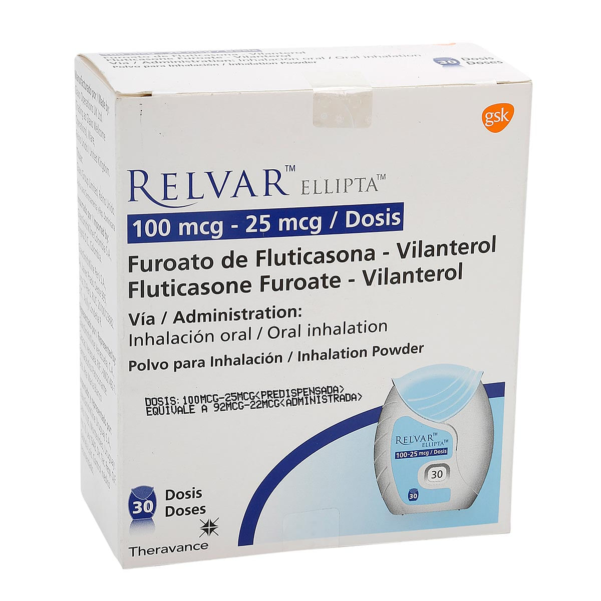 Relvar Ellipta 100 Mch 25 Mcg Polvo Para Inhalacion Colsubsidio