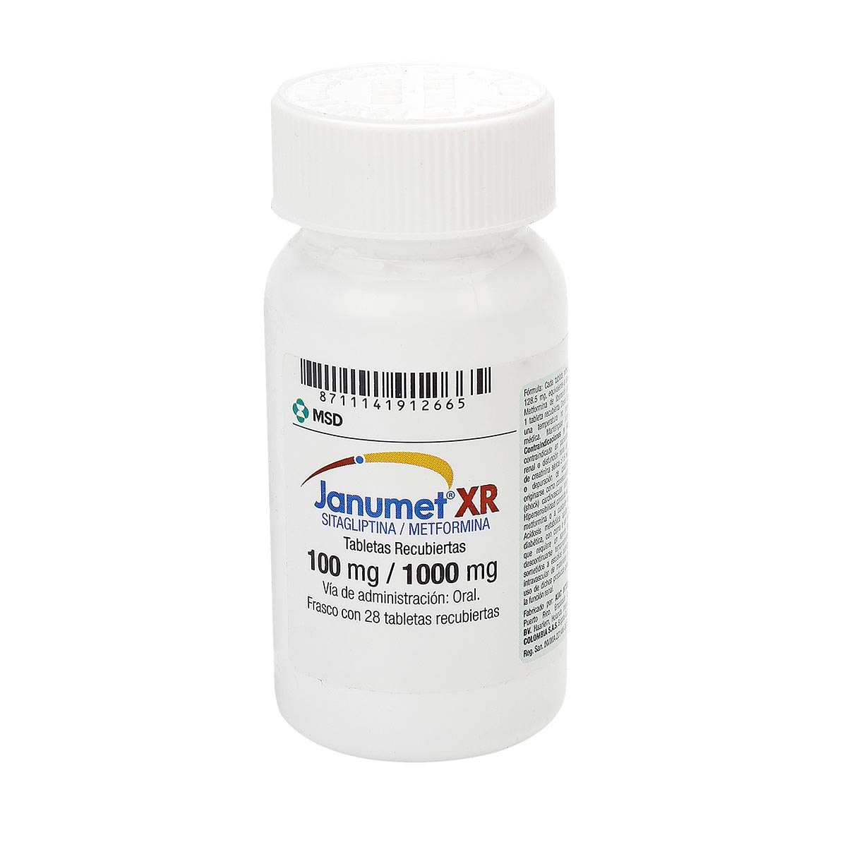 Janumet Xr 100 mg / 1000 mg Tableta Recubierta de Liberación Prolongada
