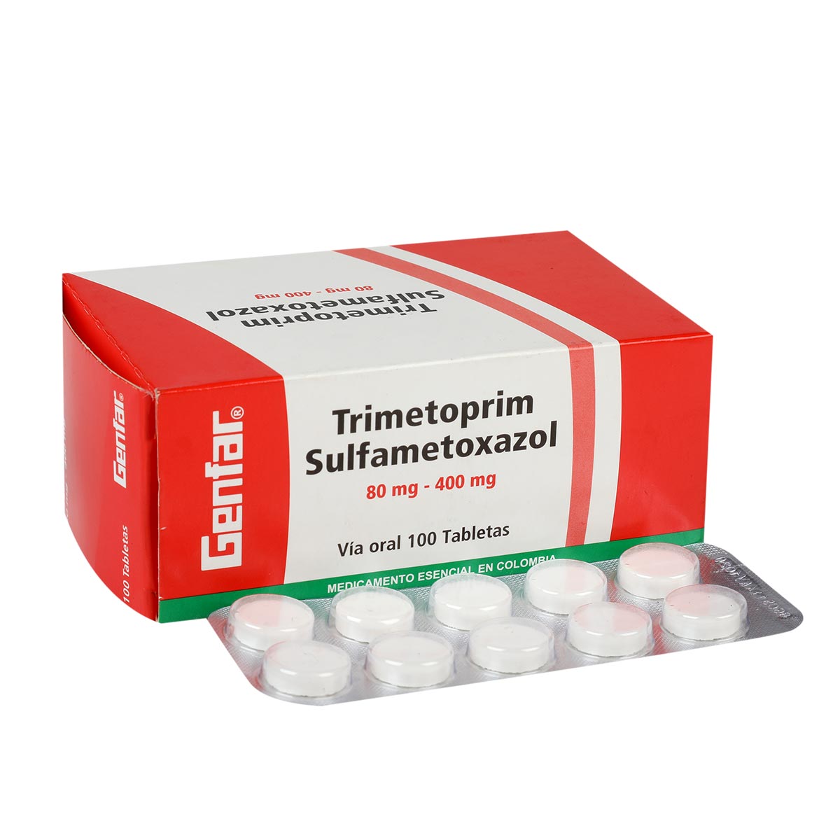 CAJA - Trimetoprim 80 Mg + Sulfametoxazol 400 Mg Tableta Genfar