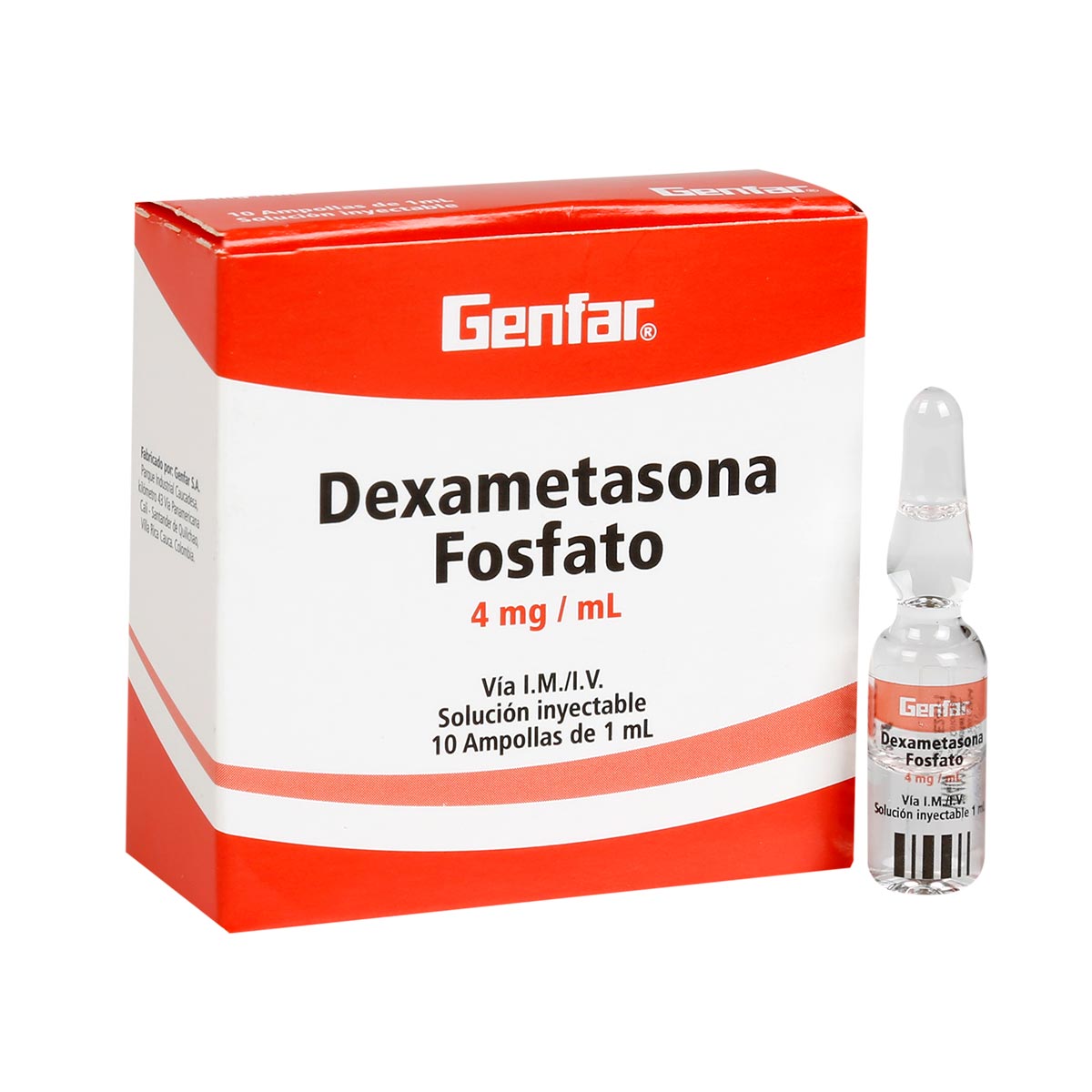 DEXAMETASONA FOSFATO 4 MG/ML SOLUCION INYECTABLE GENFAR - Colsubsidio