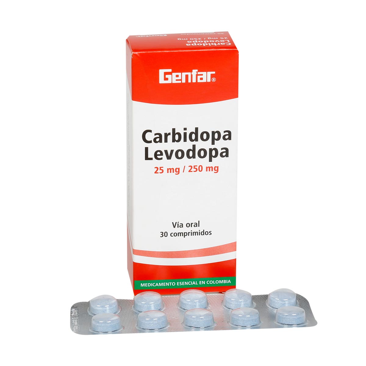 CAJA - CARBIDOPA 25 MG + LEVODOPA 250 MG TABLETA GENFAR