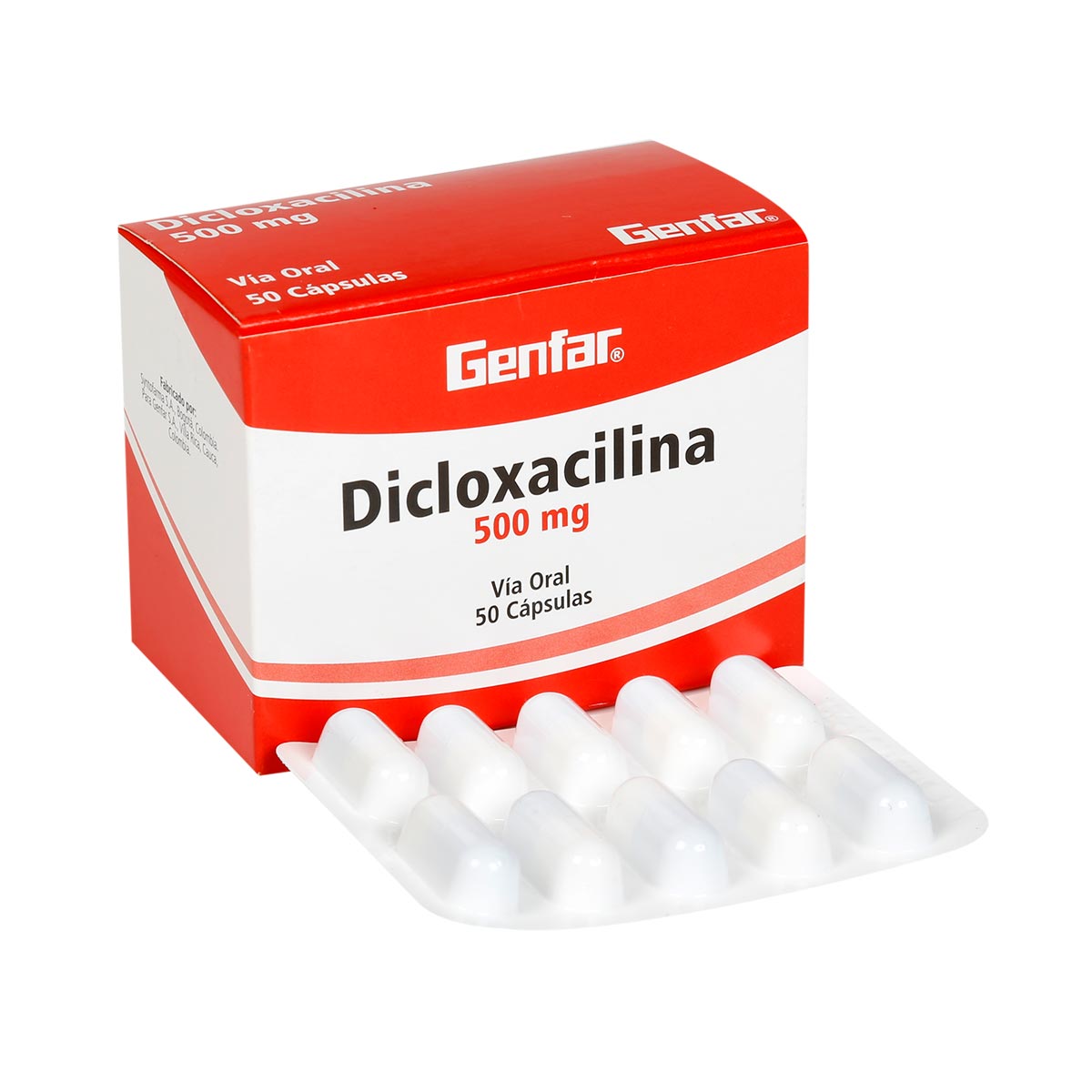 CAJA - Dicloxacilina 500 mg Cápsula Dura Genfar
