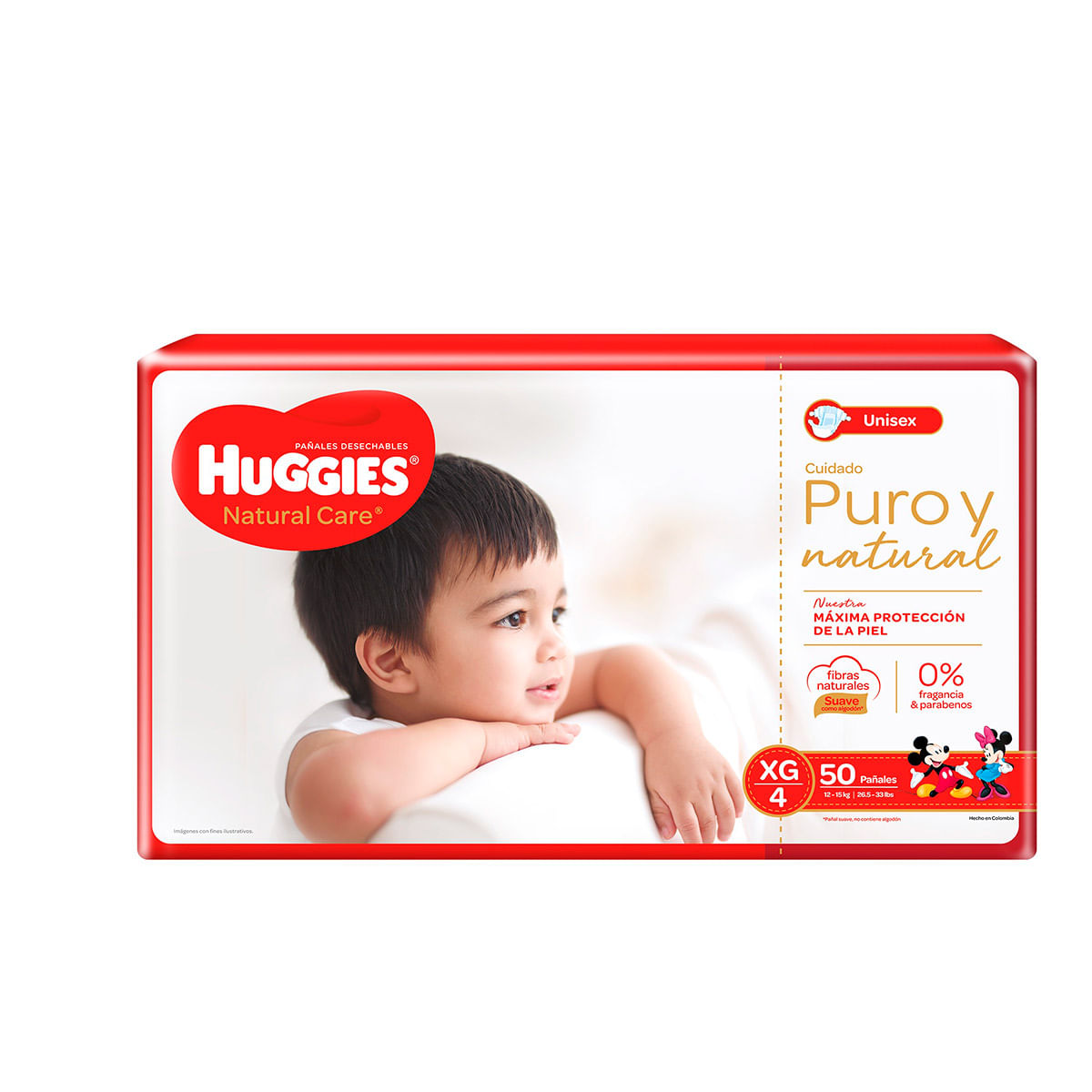 Pañales Huggies Natural Care Talla Xg Unisex