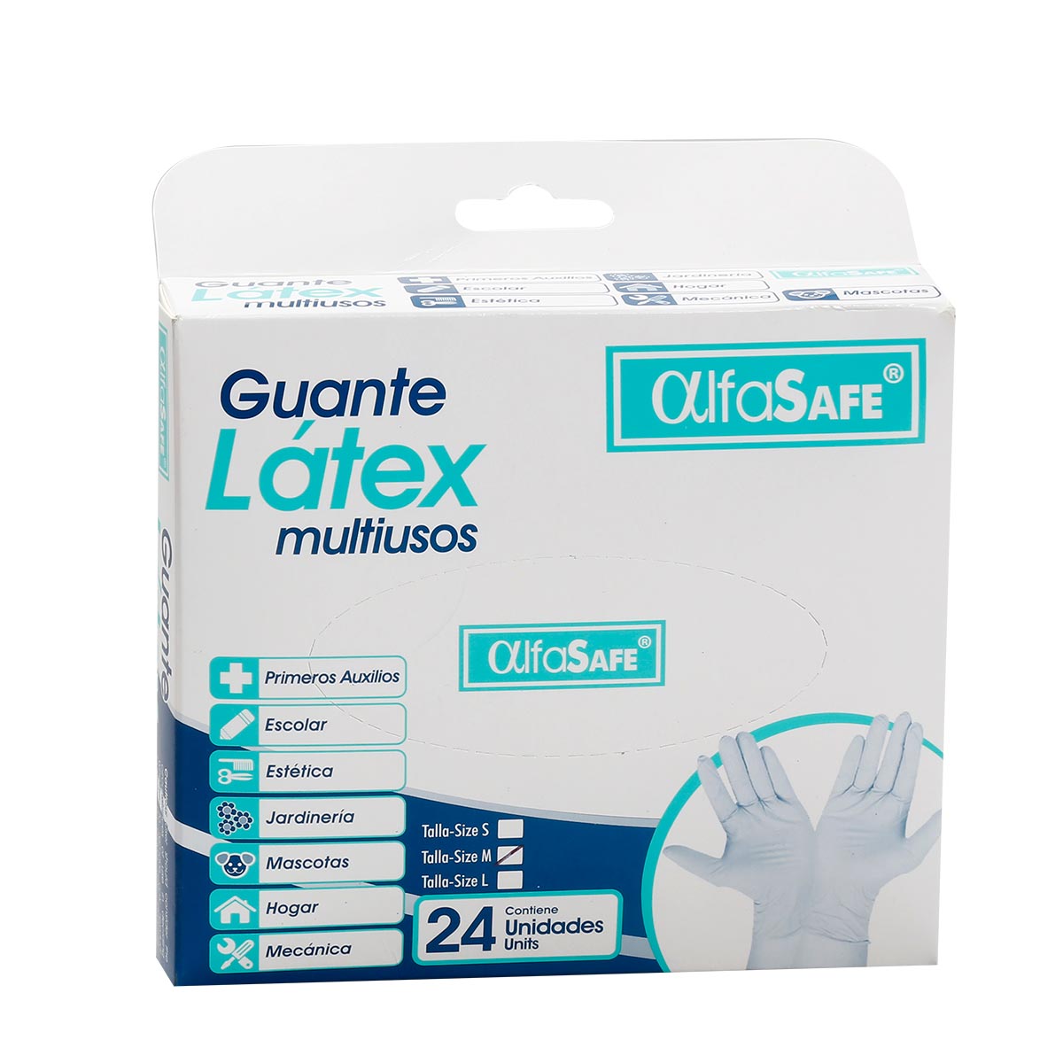 Guantes Latex Talla M Alfasafe