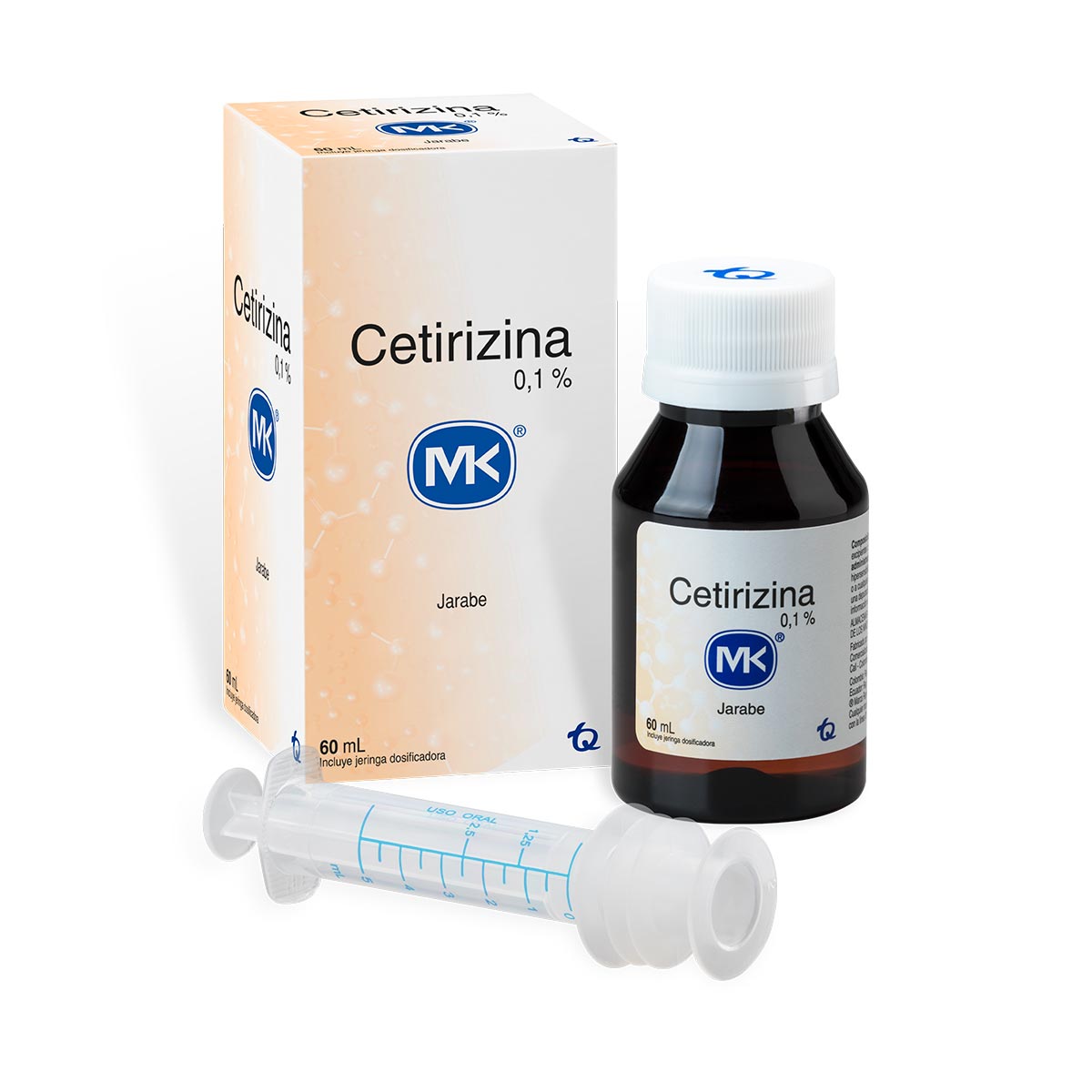 Cetirizina 0.1% Solución Jarabe Con Jeringa Dosificadora