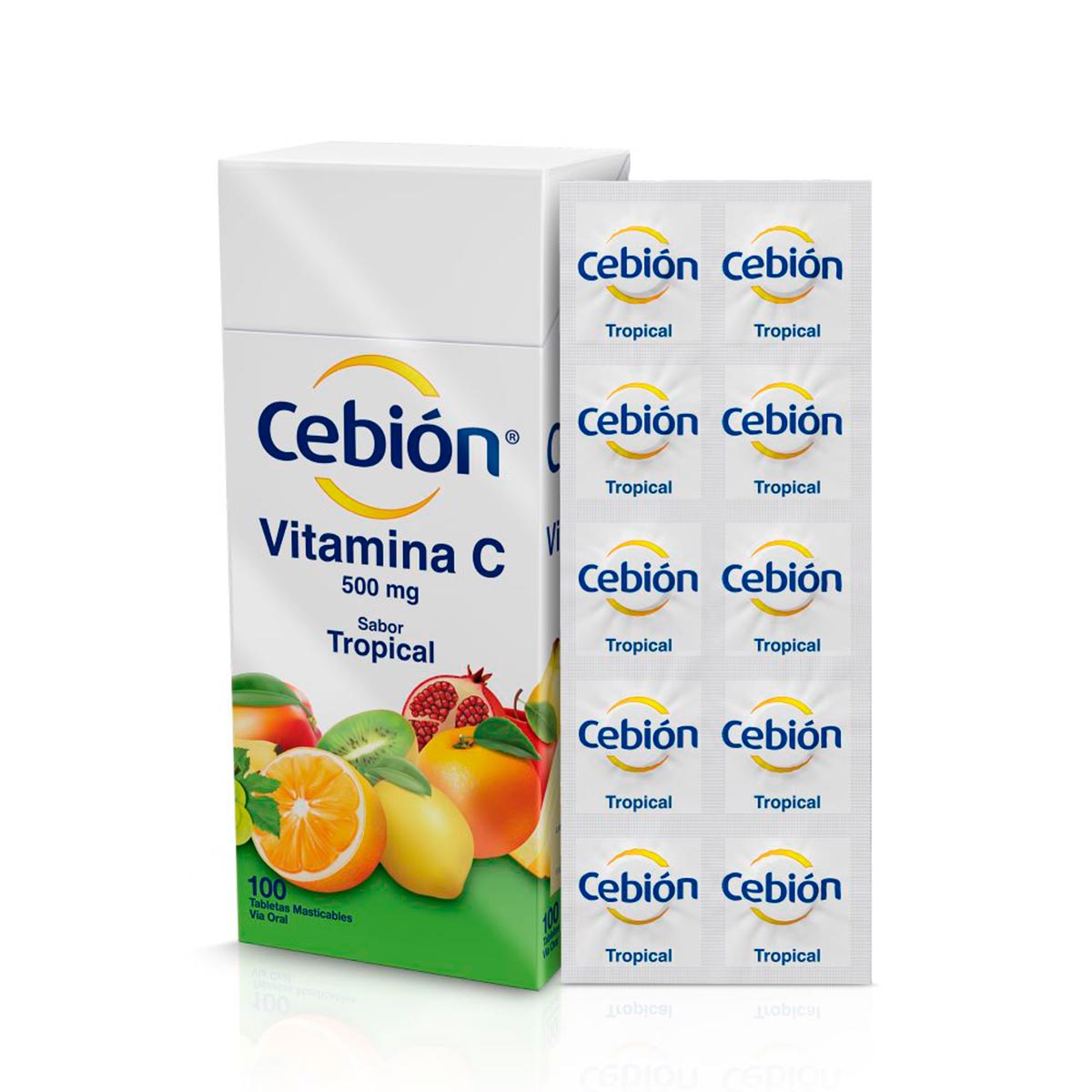 CAJA - Cebion 500 Mg Tropical Tableta Masticable