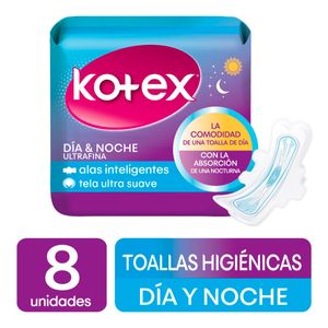 Toalla Higiénica Kotex Dia-Noche Uf Tela X8