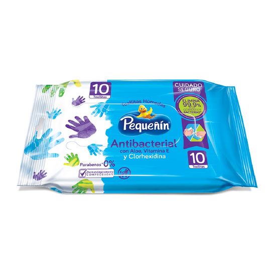 TOALLITA.HUMEDA.-PEQUEÑIN-ANTIBACTERIAL-X10