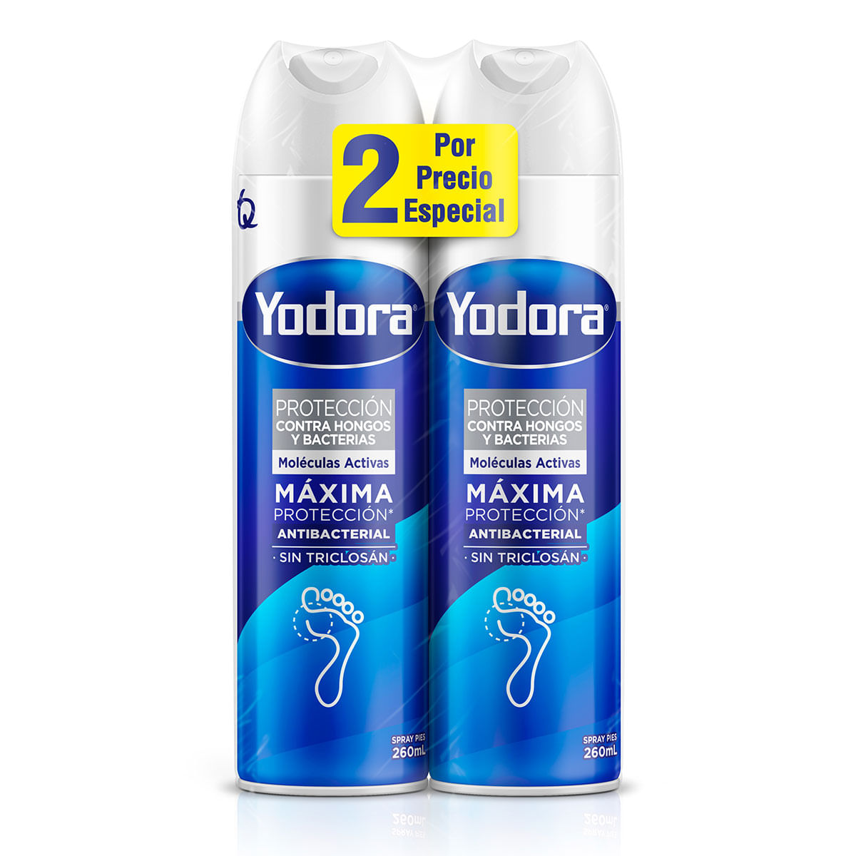 Yodora Spray Pies Antibacterial 260ml X2 Unidades Precio Especial