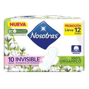 Toalla Inivisible Orgánica x 10 + 2 Toallas