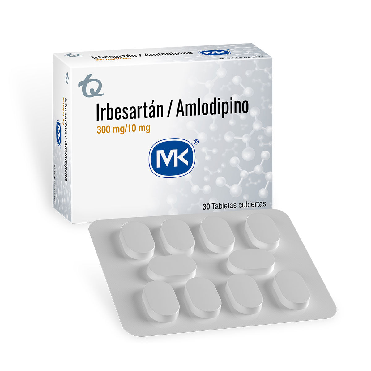 Irbesartán 300mg /Amlodipino 10mg Tableta Cubierta