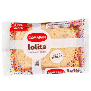 Ponque Tajado Lolita Comapan Vainilla x 60 gr