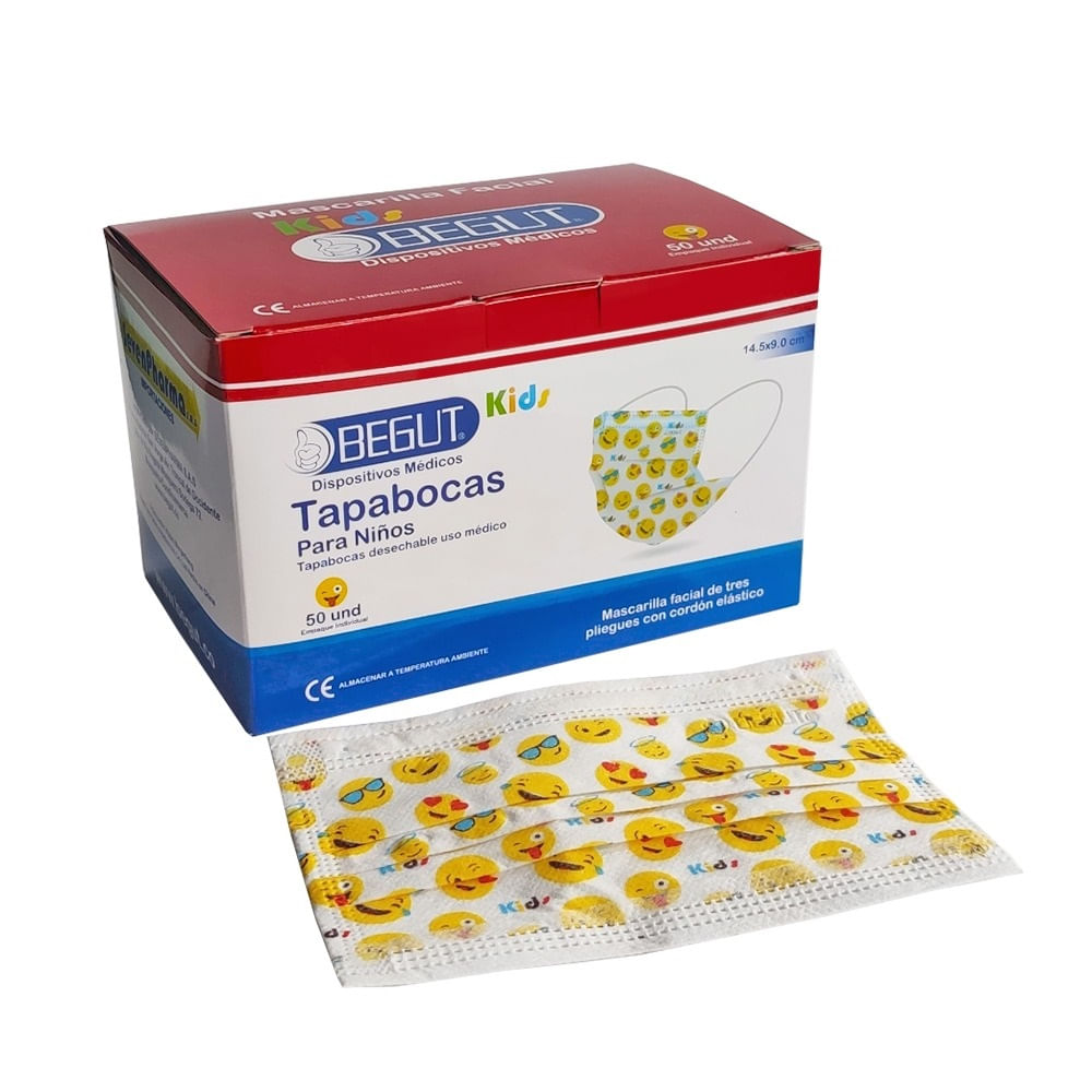 Tapabocas Para Niños Empaque Individual