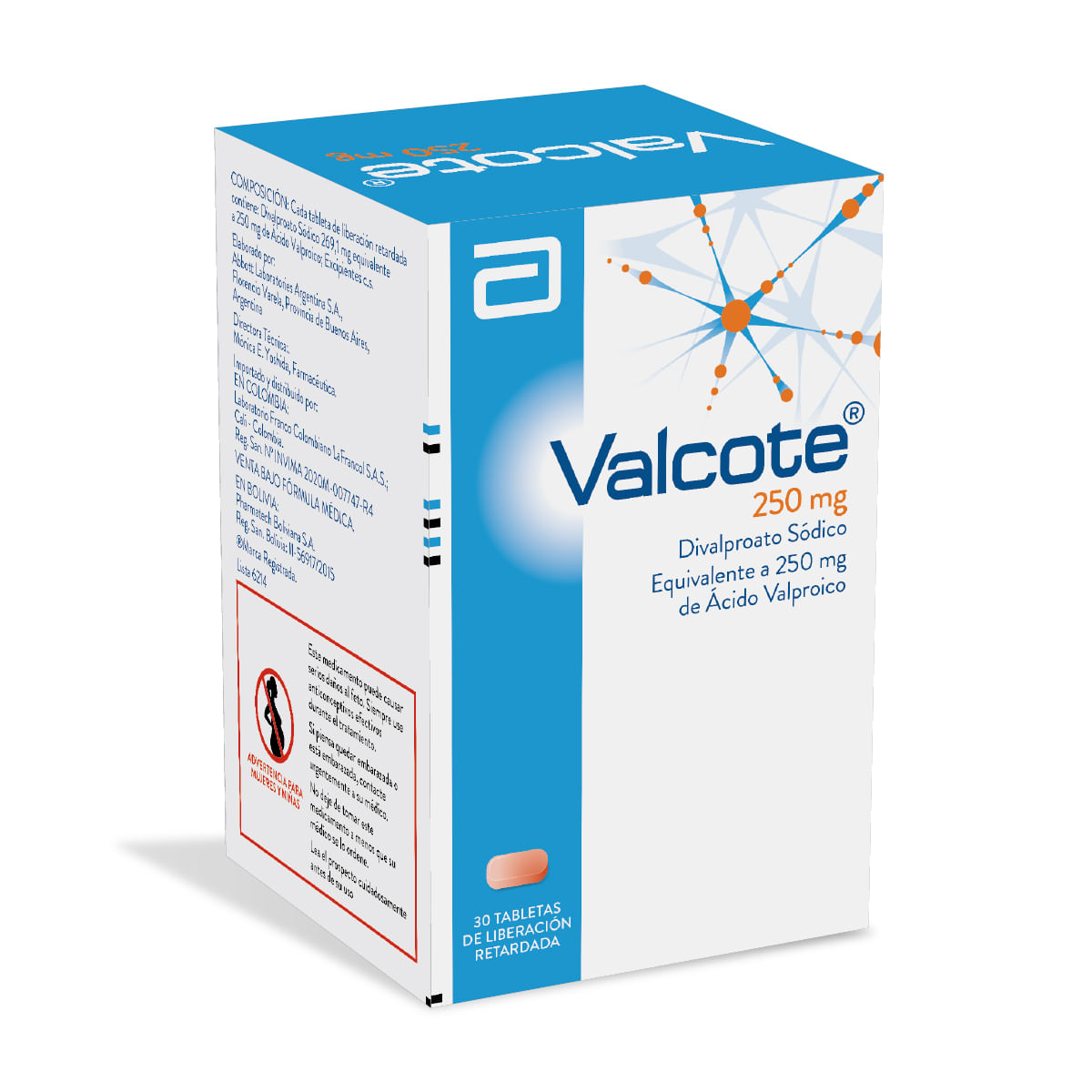 Valcote 250 mg Tableta Liberacion Retardada