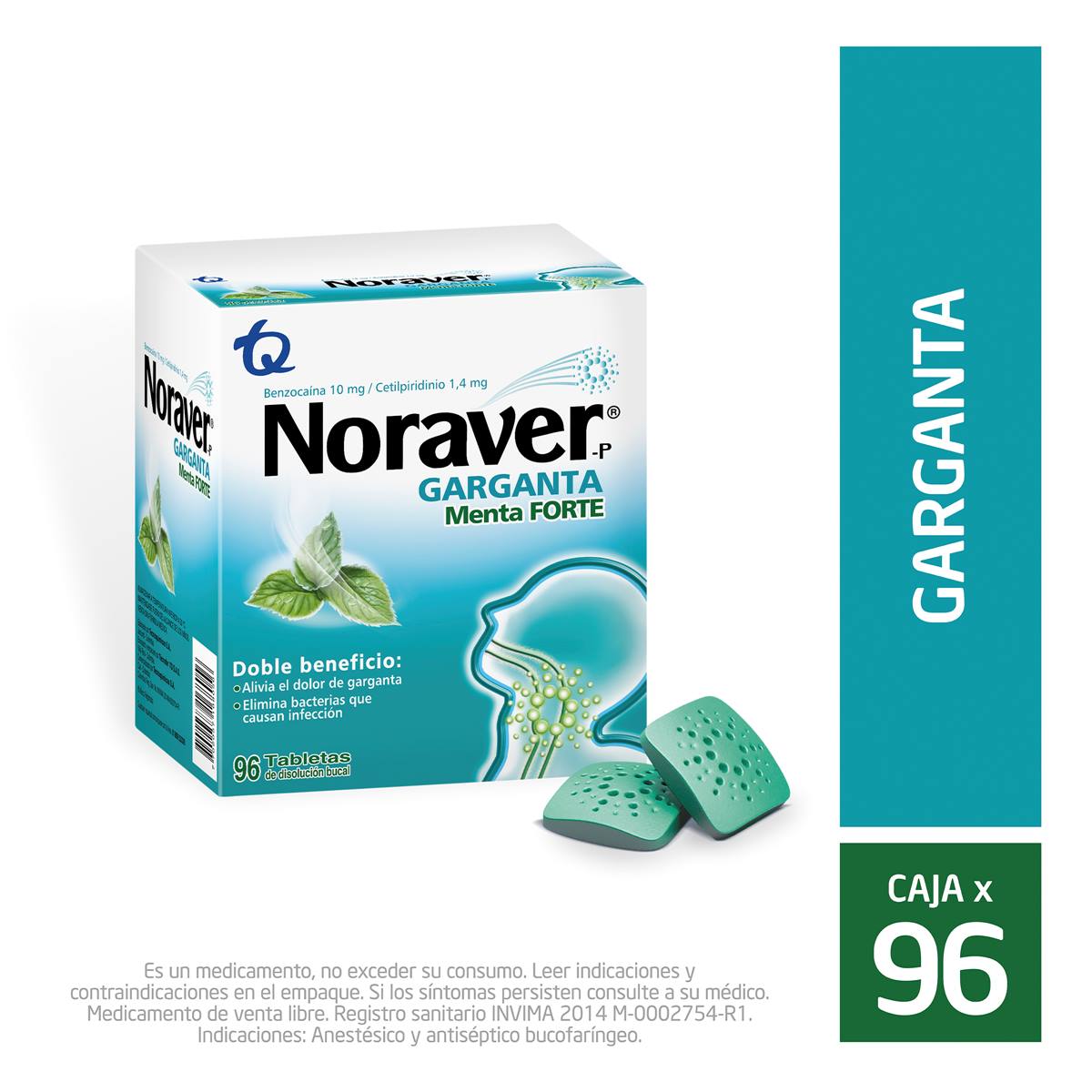 CAJA - Noraver Menta Tableta Bucal
