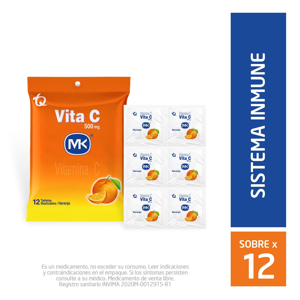 Vita C Mk 500mg Tableta Masticable Naranja
