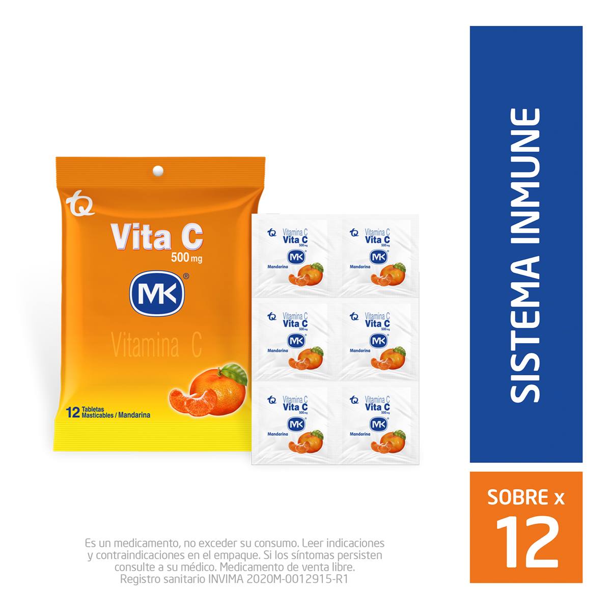 Vita C Mk 500mg Tableta Masticable Mandarina
