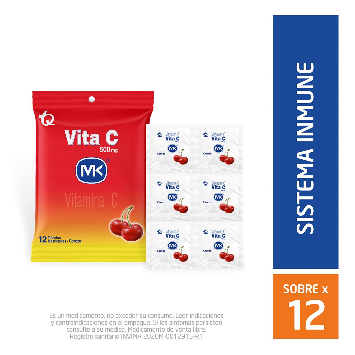 CAJA - Vita C Mk 500mg Tableta Masticable Cereza