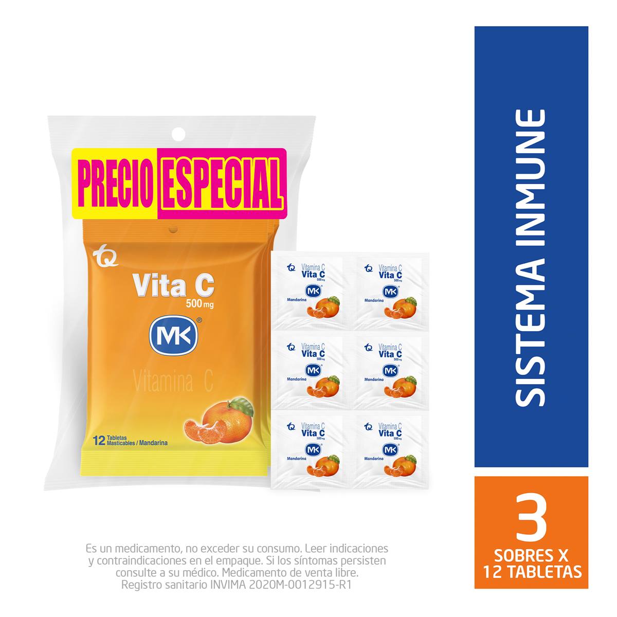 Oferta Vitamina C 500mg Tableta Masticable Mandarina Precio Especial