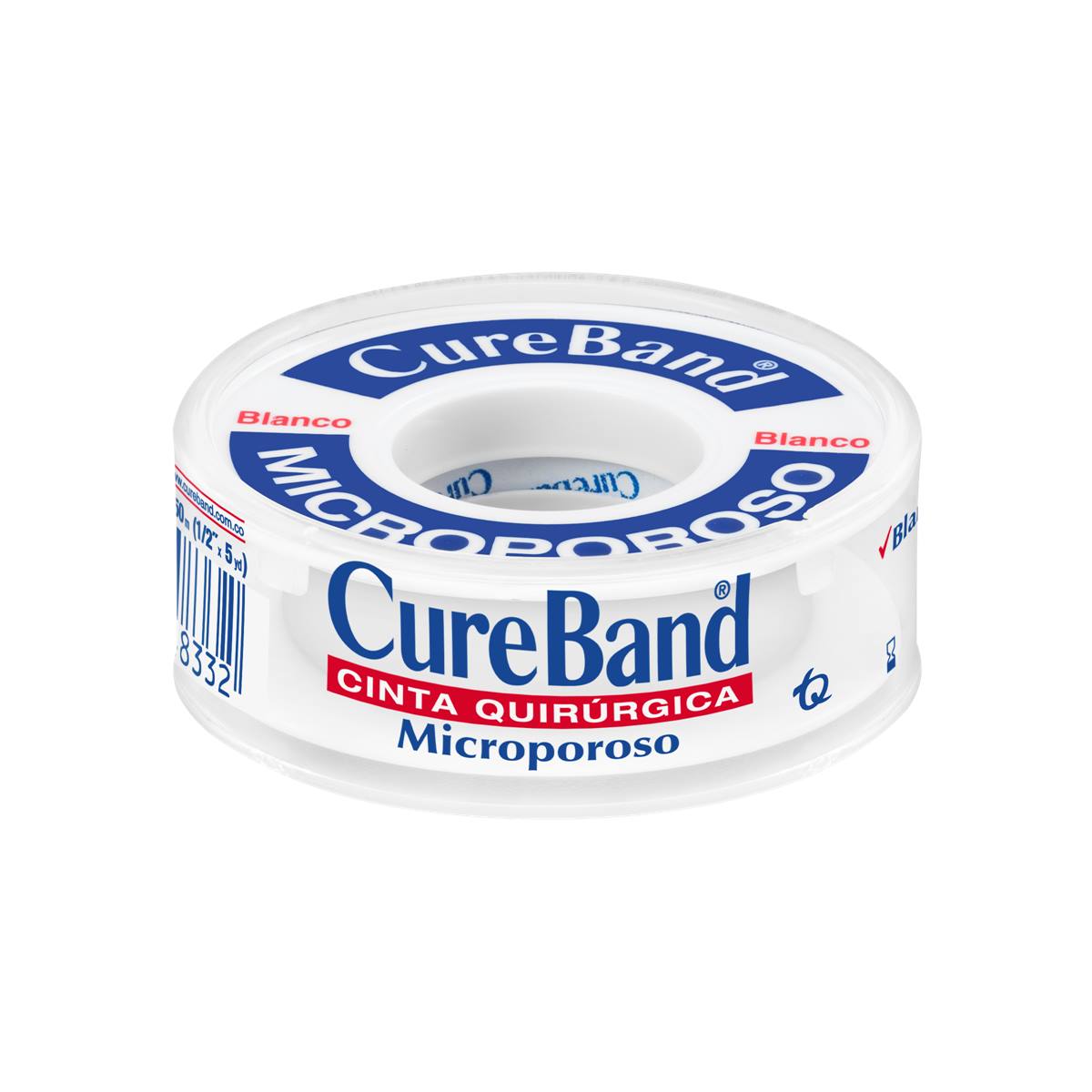 Esparadrapo Cureband Microporoso Blanco 1/2x5 Yardas