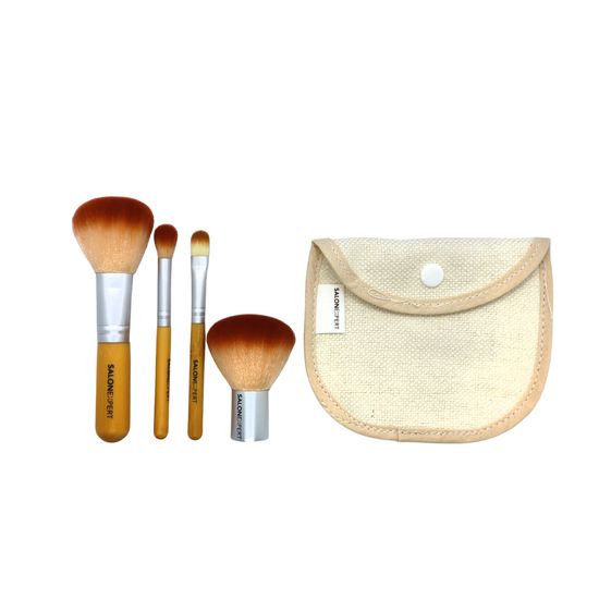 WOODEN-MAKE-UP-BRUSHES-X4---POUCH-SALO