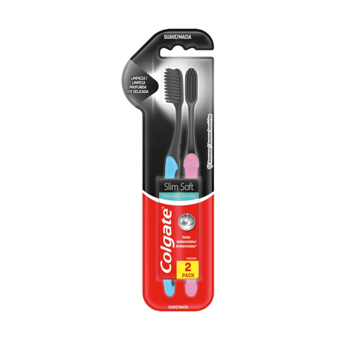 Cepillo Dental Colgate Slim Soft Carbón Activado 2pk