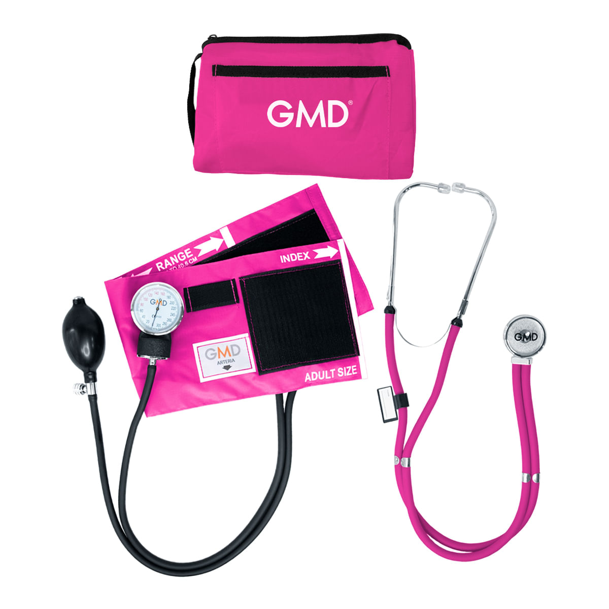 Kit Colors Tensiómetro Y Fonendoscopio Color Rosado Neón GMD50-RP-ST17