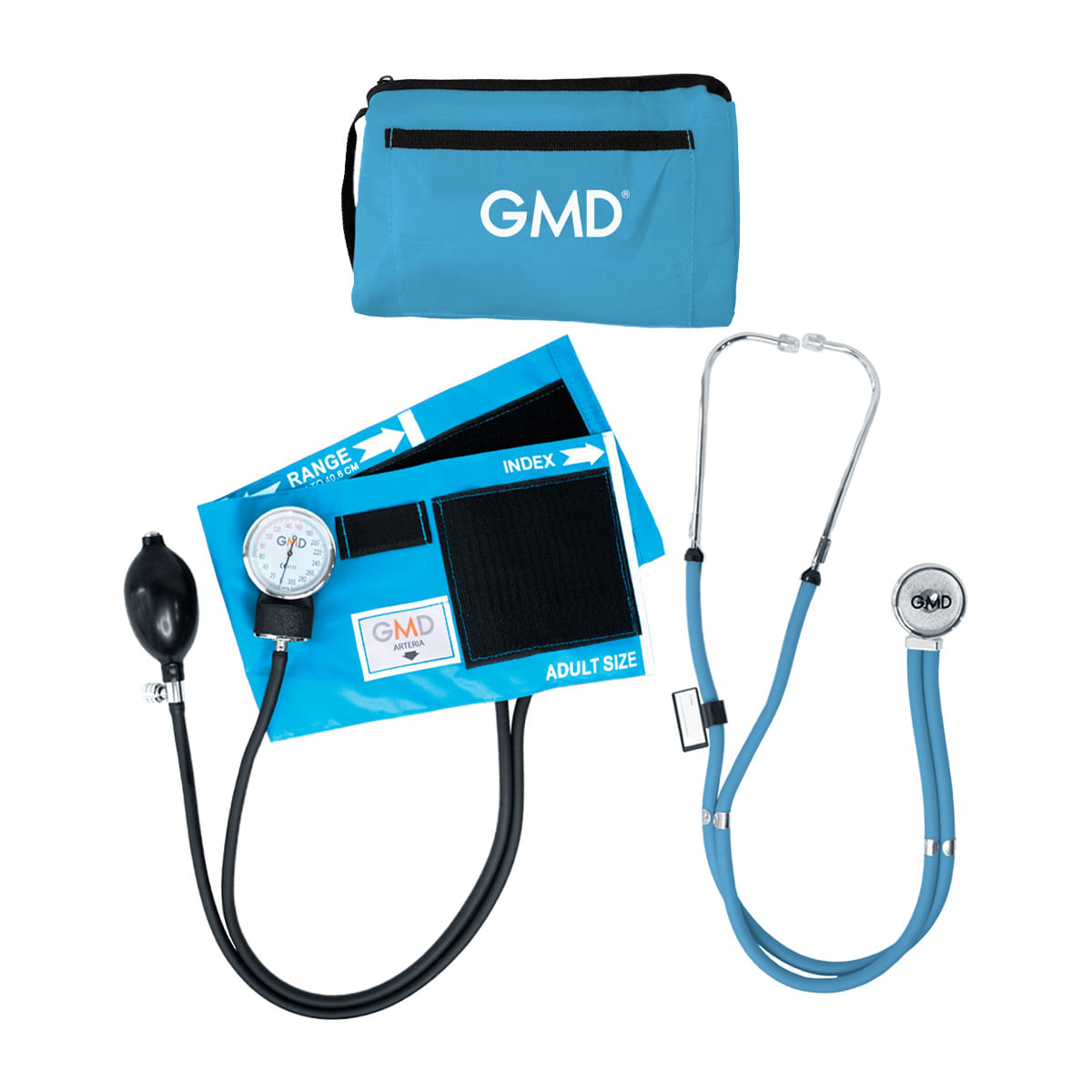 Kit Colors De Tensiómetro Y Fonendoscopio Color Azul Cielo GMD50-RP-ST13