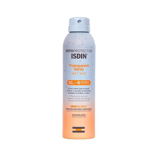 Fotoprotector-Isdin-Transparent-Spray-Wet-Skin-Spf50