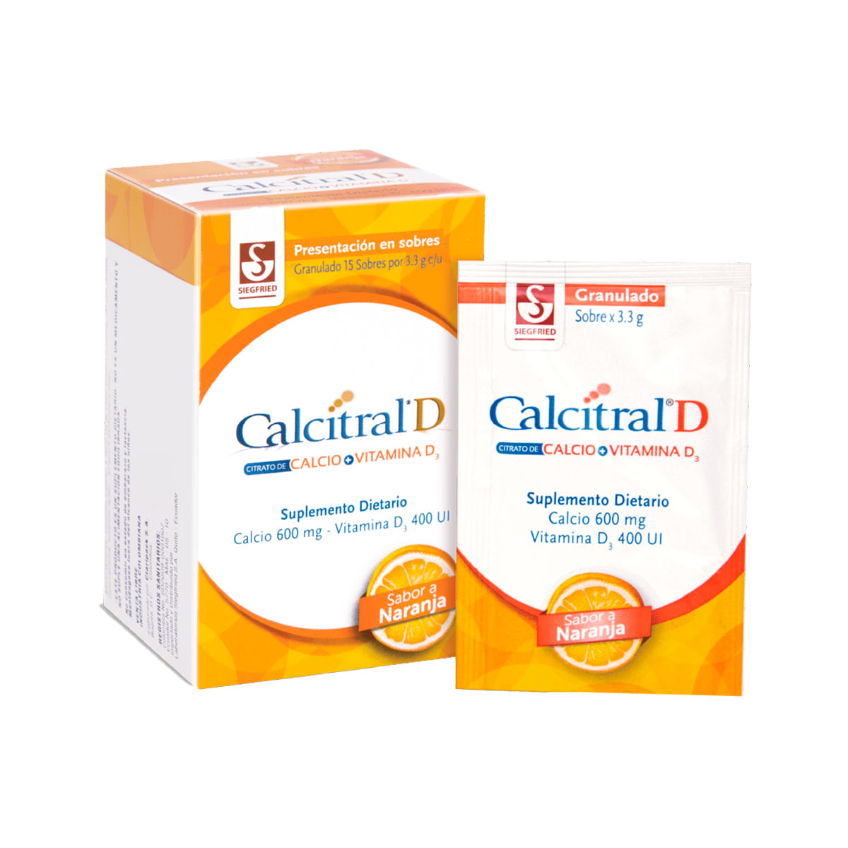 Calcitral D 600mg/400ui Granulado Naranja
