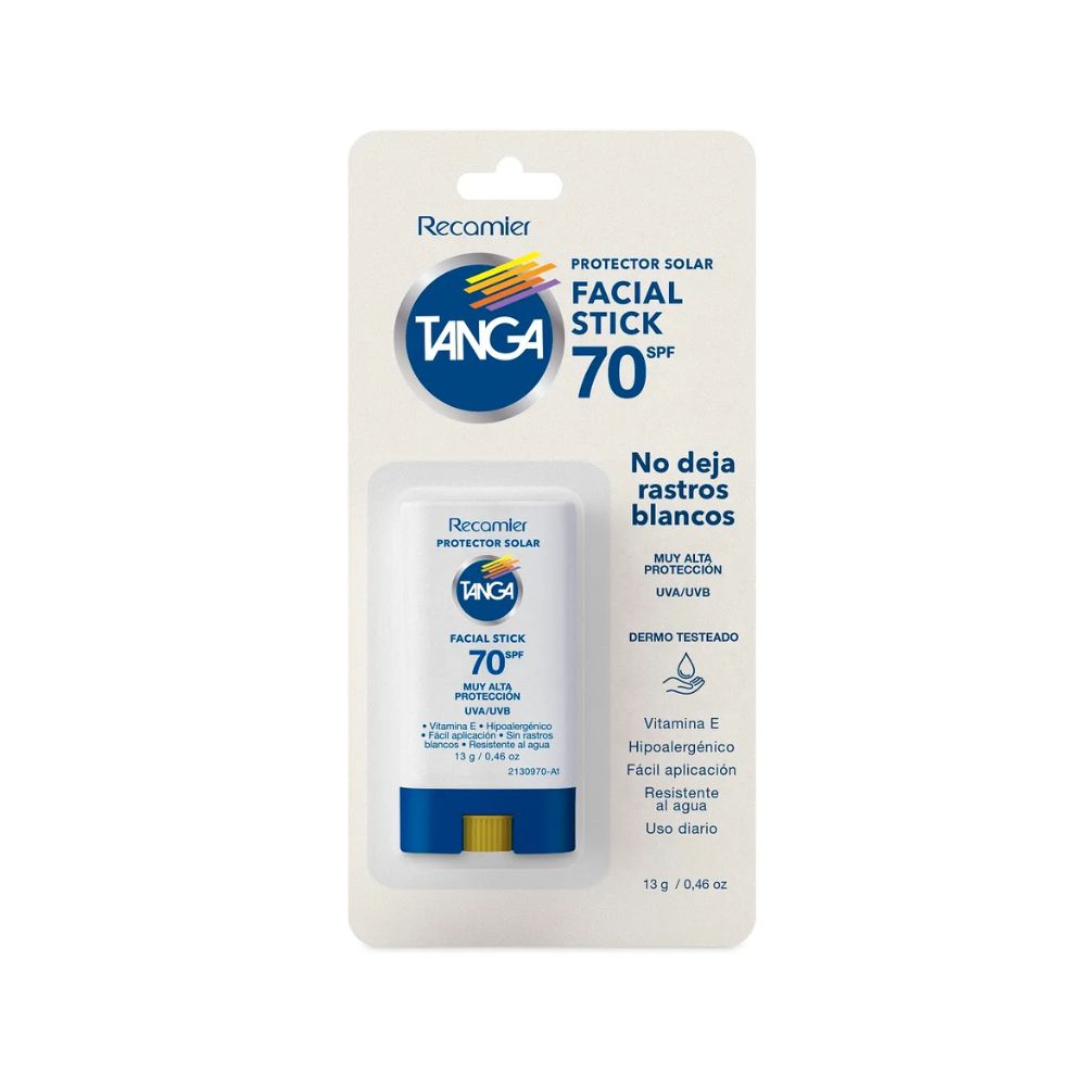 Protector Solar Facial Stick Tanga Spf 70 Barra Facial x 13 gramos