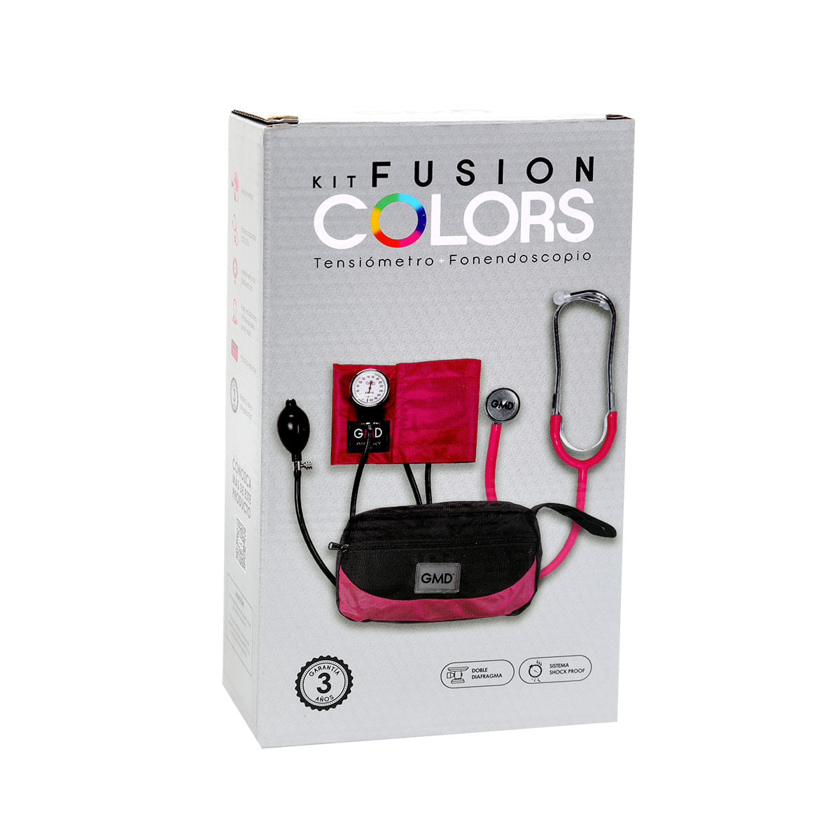 Kit Fusion Tensiómetro Y Fonendoscopio Color Base Negro Y Azul Cerúleo
