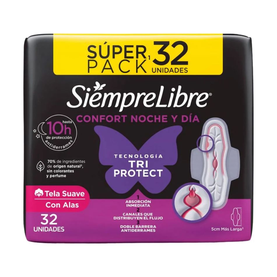 Toalla Siempre Libre Noche Y Dia X 32 Und