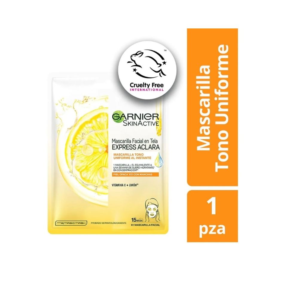Mascarilla Garnier Express Aclara Vitamina C X 28Gr