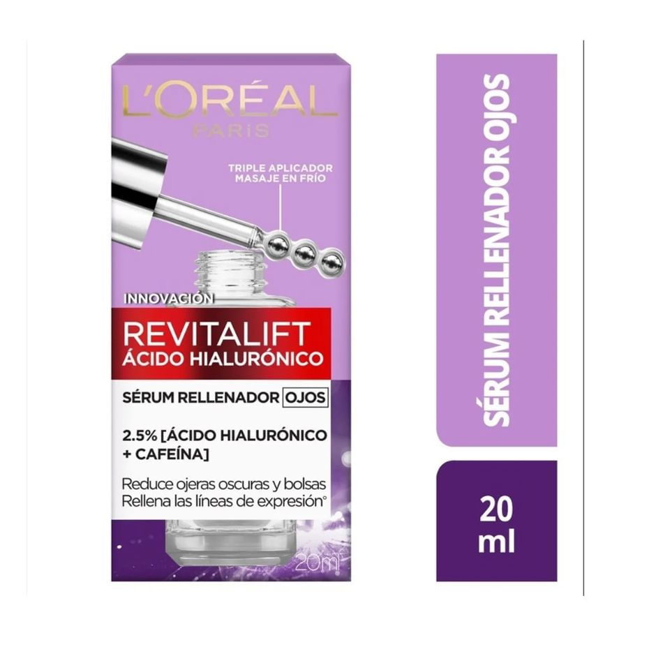 Serum Rellenador Ojos Con 2.5% De Ácido Hialurónico + Cafeína.