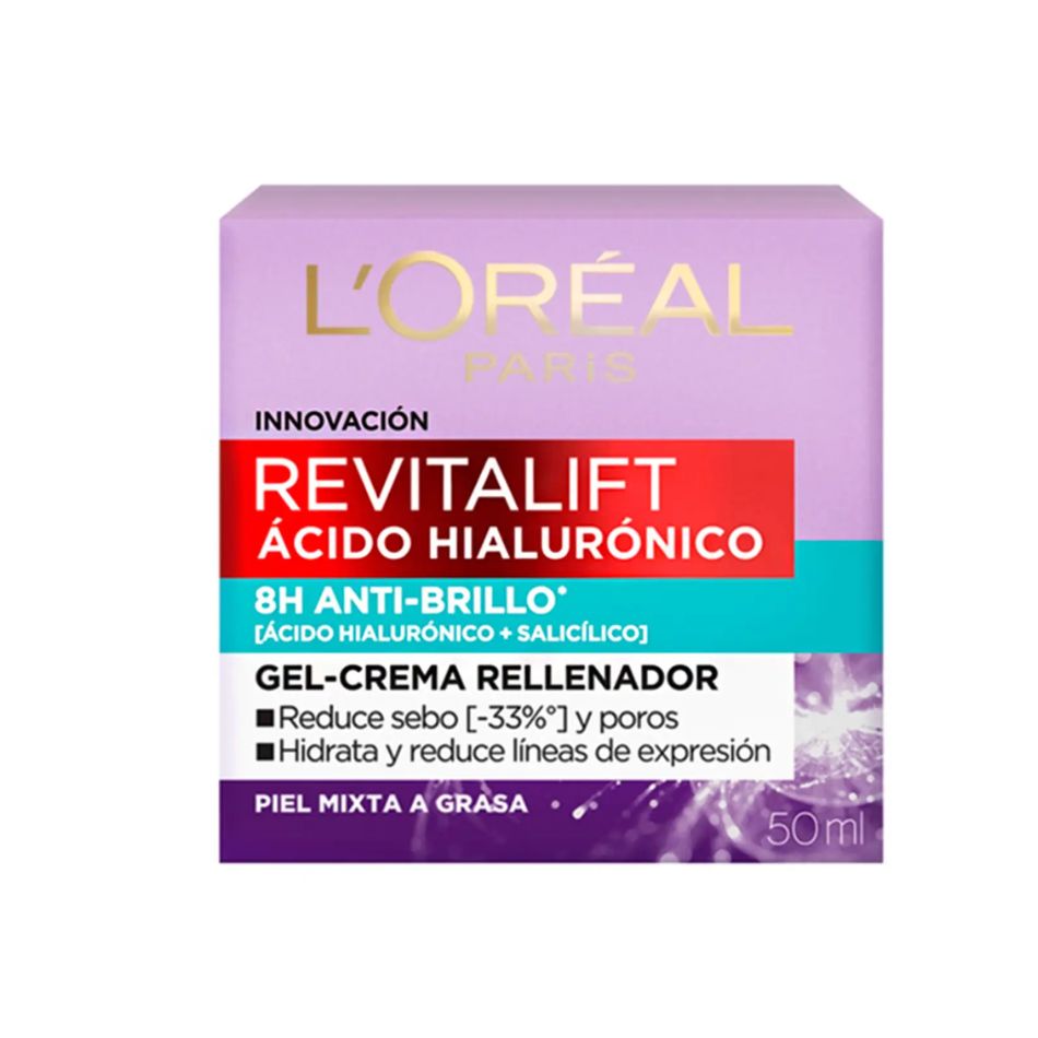 Gel Crema Revitalift Con Ácido Hialurónico Y Ácido Salicílico.