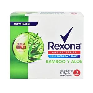 Jabon Rexona antibacterial bamboo y aloe 3U 110G