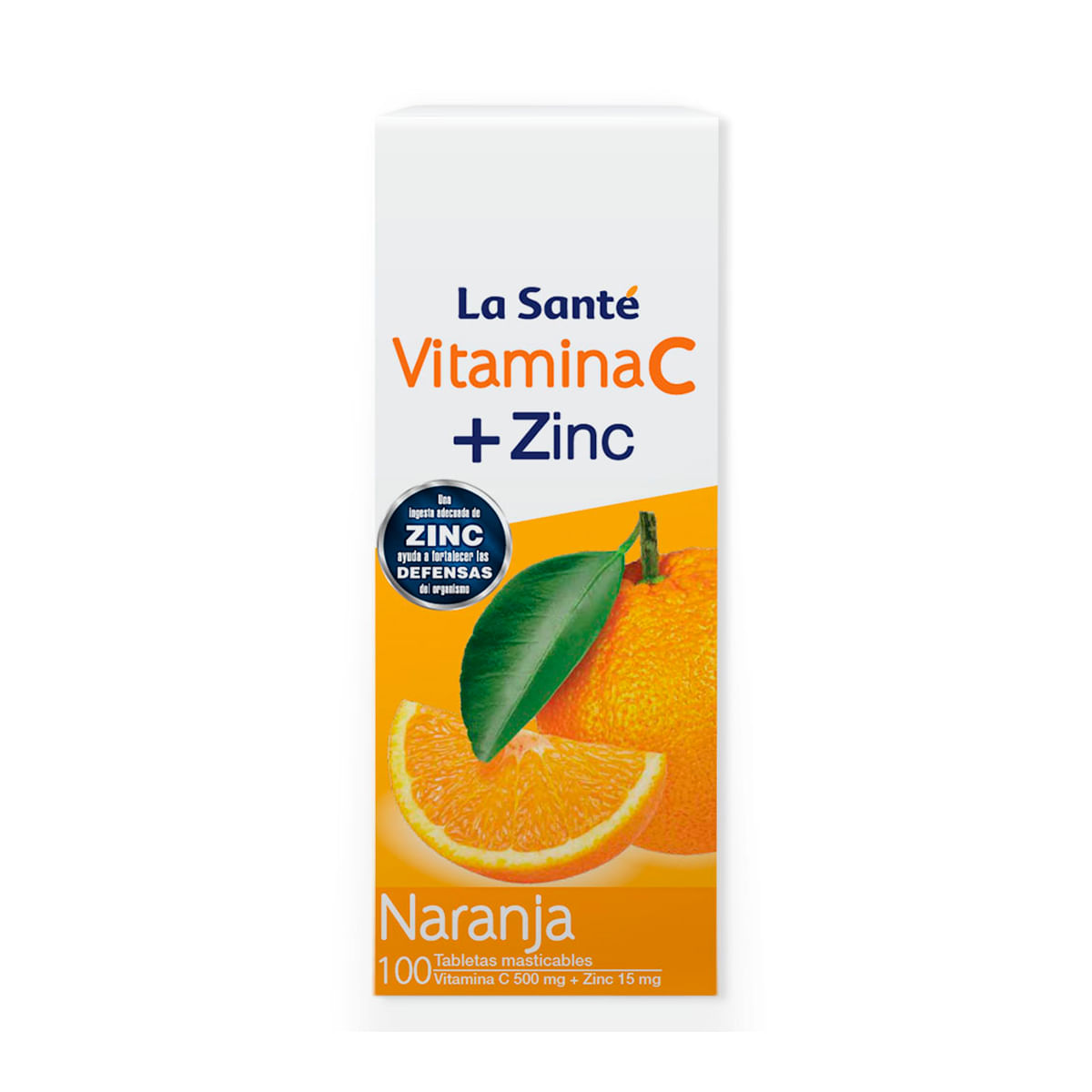 Vitamina C 500 mg + Zinc 15 mg Tableta Masticable La Santé