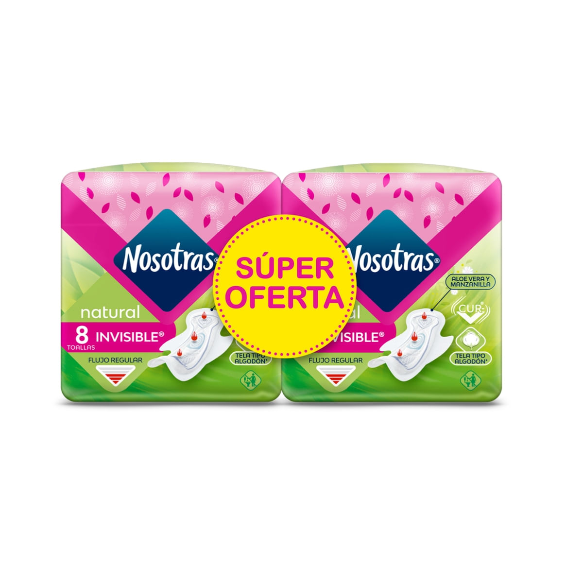 Oferta Toallas Higiénicas Nosotras Natural Invisible Precio Especial