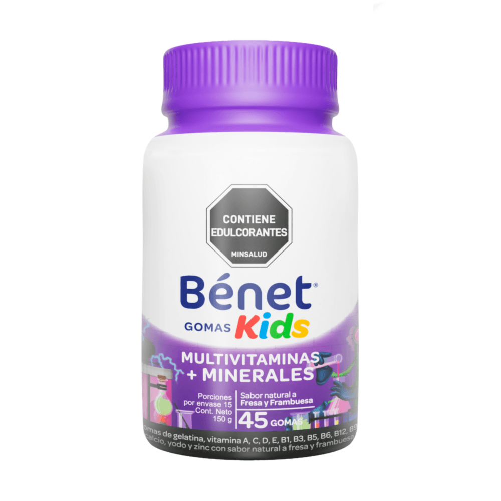 Gomas Kids Benet Multivitaminas + Minerales Sin Azúcar Sabor Fruta Roja