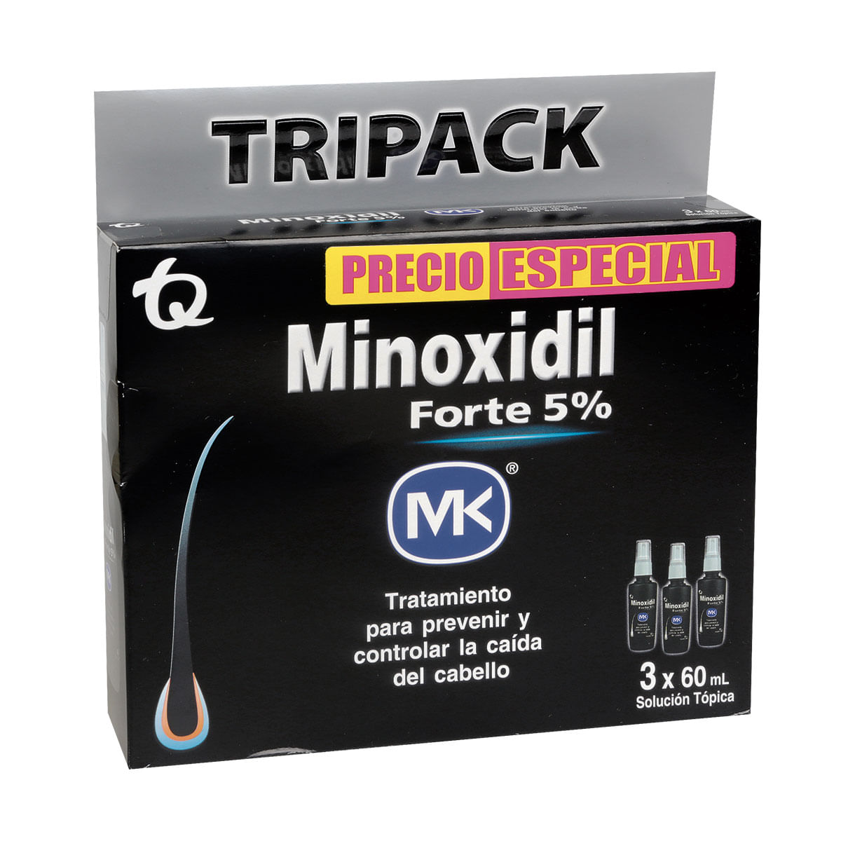 Oferta Tripack Minoxidil Forte 5% Precio Especial Tecnoquimica S.A