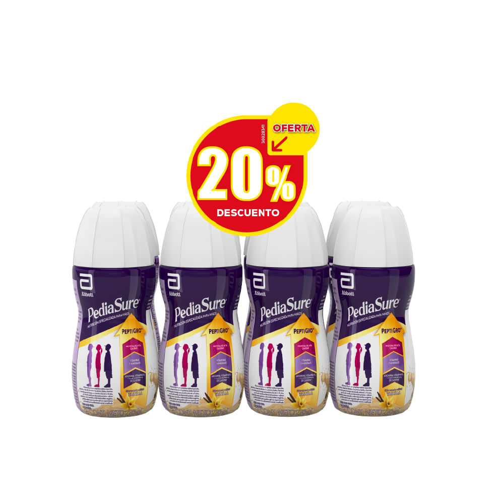 Oferta Pediasure Liquido Sabor Vainilla  8 Frascos X220ML $ Especial -