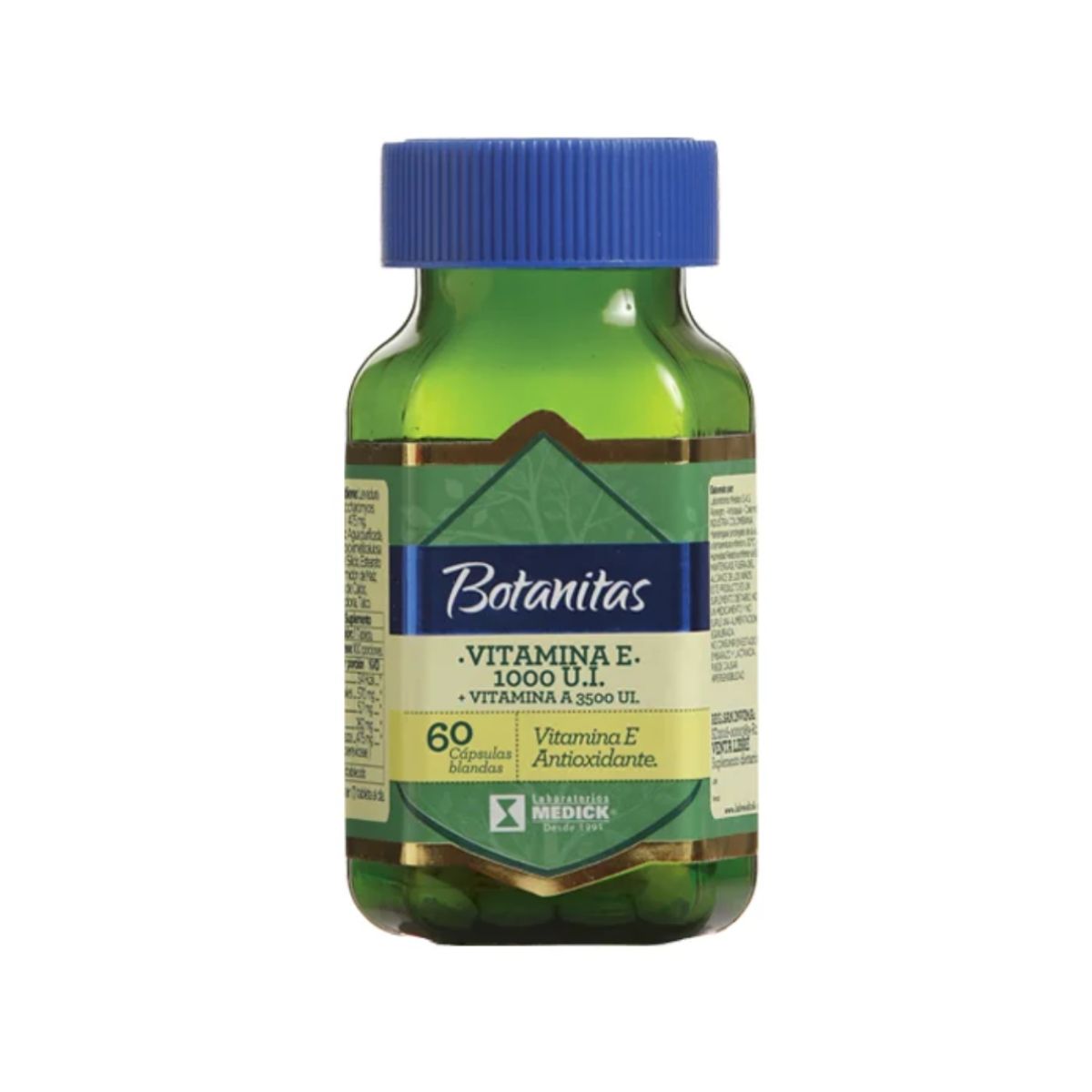 Vitamina E 1000Ui + Vitamina A 3500Ui Capsulas Blandas Botanitas
