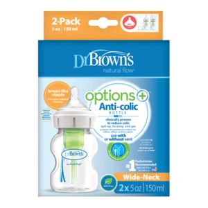 Teteros dr brown recien nacido boca ancha de 5 oz pq por 2