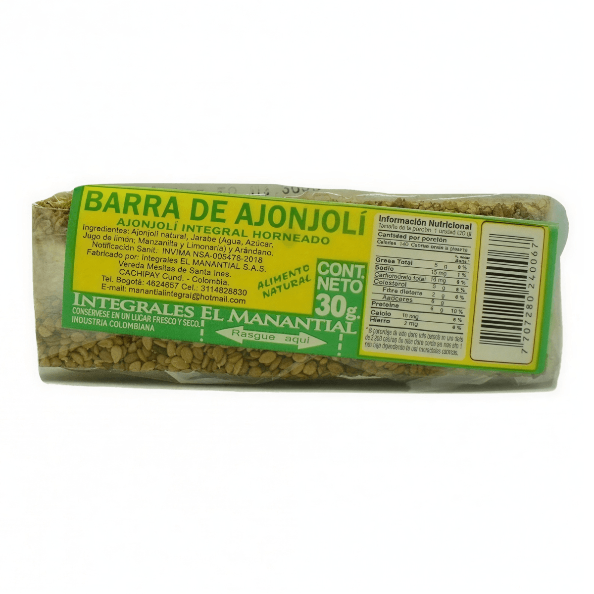 Barra De Ajonjolí Manantial