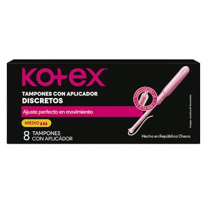Tampones Kotex Medio Aplicador x8 Un