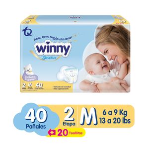 Pañal+Toallitas Winny Sensitive Etapa 2 PaqX40Pañal+ 20Toall