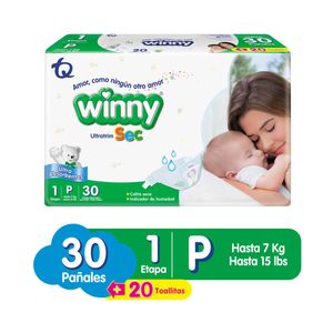 Pañal Winny Sec Etapa 1x30und + Toalla Aloe x20und